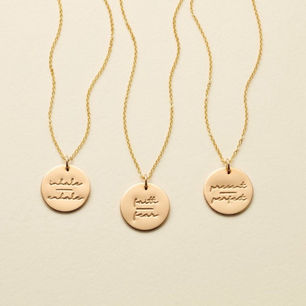 Inner Peace Mantra Bohemian Gold Charm Necklace - Picture 2 of 15